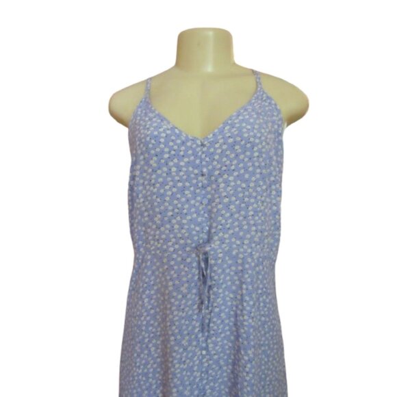 Rails Frida Midi High-Low Ruffle Sky Blue Daisies Dress L - Picture 3 of 7